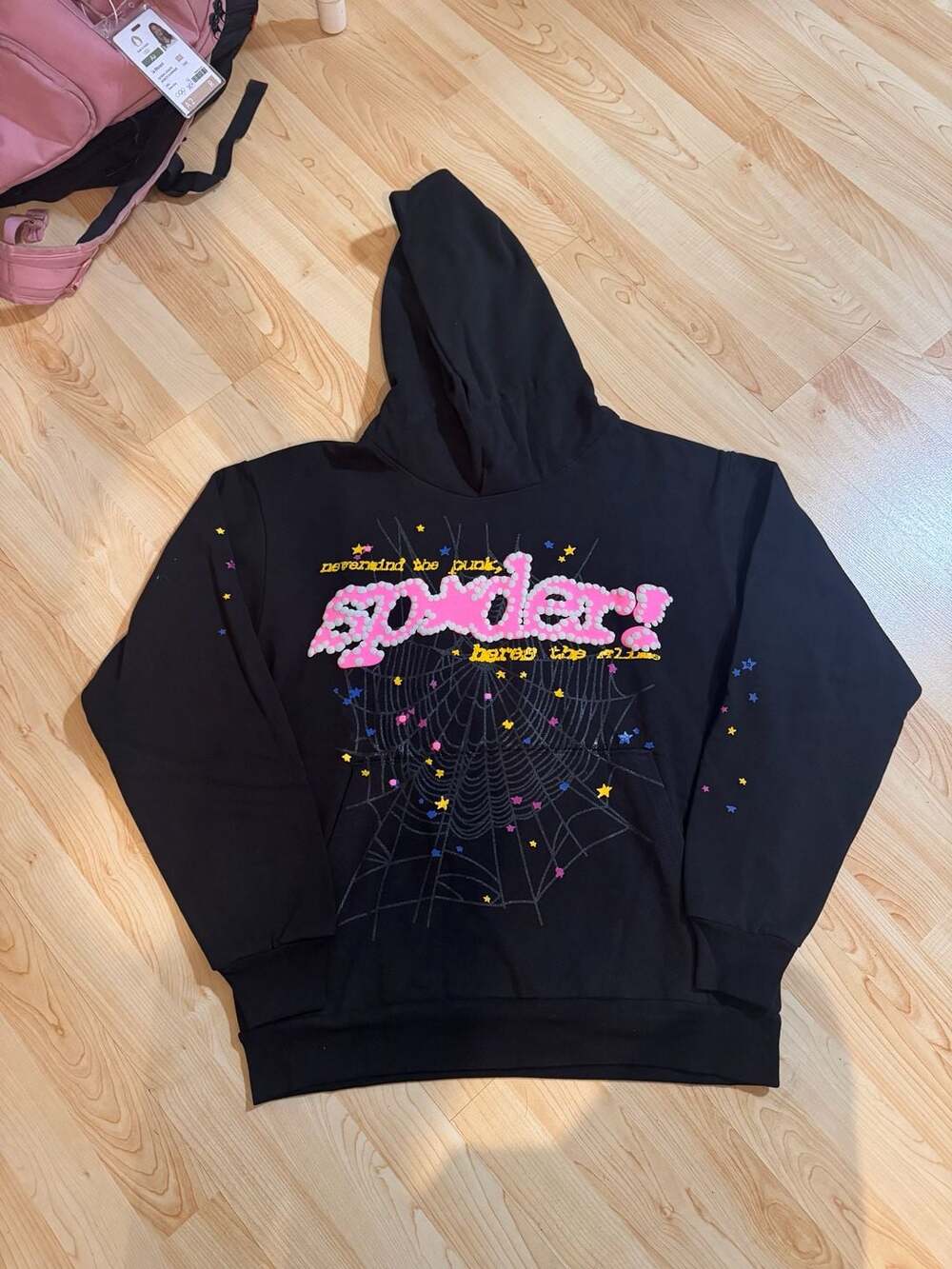 Sp5der P*nk V2 Hoodie Black